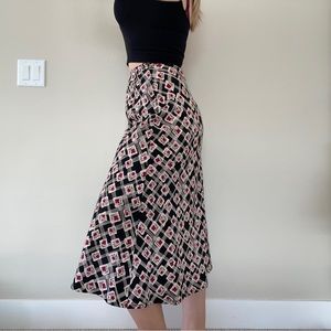 90s Modiano geometric floral skirt